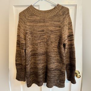 LES COPAINS jeans- brown + metallic tunic sweater. Size 44/30 . Lambswool blend.
